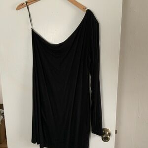 Reformation Black One Shoulder mini Dress